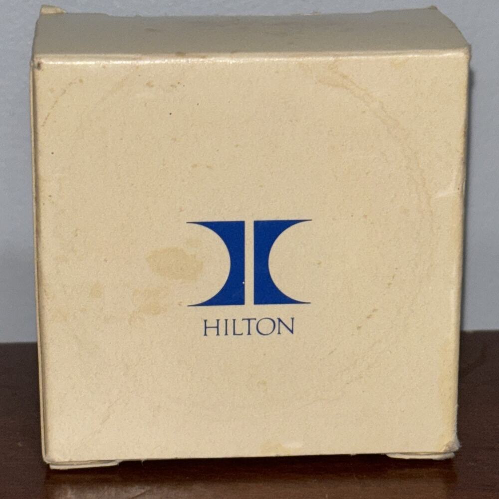 Vintage Hilton Bathroom Hotel Round circle Soap Blue Logo